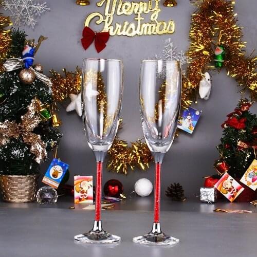 New Arrival Oh Trend Champagne Flutes Crystal 2 Round Wedding Table Decorations Diamond Crystal Stemware Wine Glasses Pink