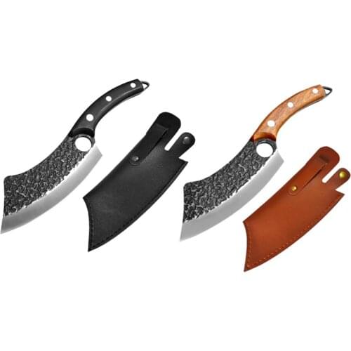 Chinese Cleaver Knife Hand Forged Blade Chopping Knives Carbon Steel Kitchen Knife for Cooking