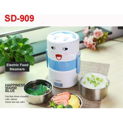SD-909 220V/50Hz Electric Food Steamer Multifunctional Household Three Layers 304 Stainless Steel Split Hot Pot Mini Steamer1.8L