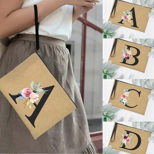 Letter Print Handbag Outdoor Makeup Bag Bridesmaid Cosmetic Bag Women Tote Toiletries Organize Female Storage Make Up Cases Gift