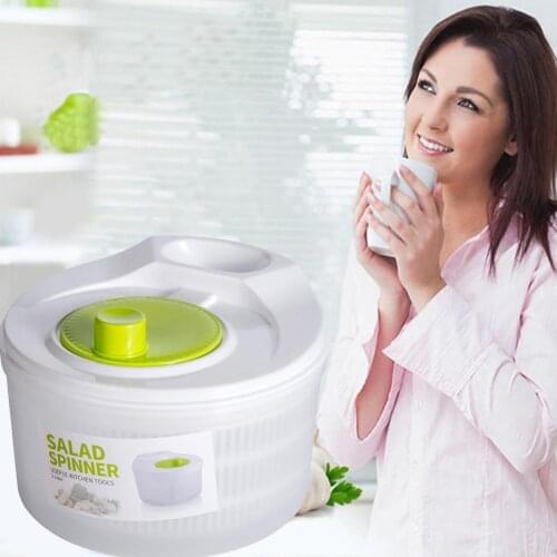 Fresh Large Manual Salad Washer Spinner Dryer Drainer Lettuce Vegetable Herbs Food Veg Household Drying Drainer Dehydrator U5O3