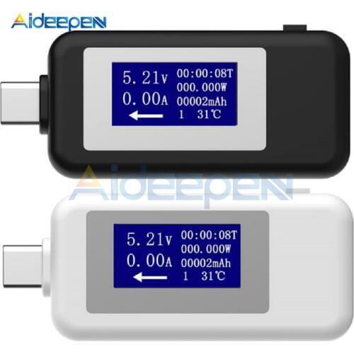 Type-C USB Tester DC Digital Voltmeter Amperimetro Voltagecurrent Meter Ammeter Detector Power Bank Charger Indicator