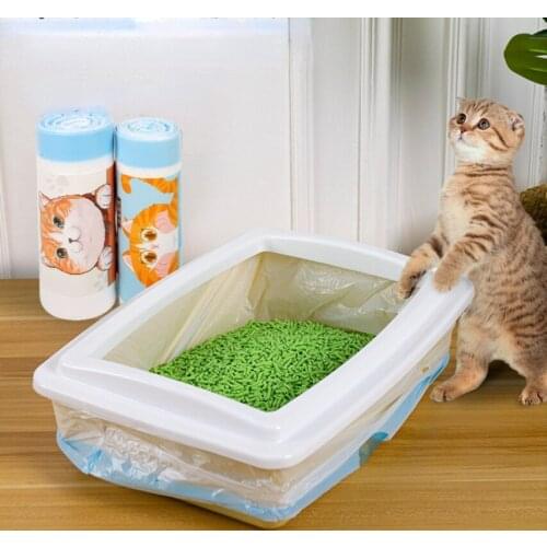Thickened Cat Litter Bag Garbage Bag Plastic Bag Cleaning Bag Pet Cat Litter Box Automatic Closing Cat Litter Bag Drawstring
