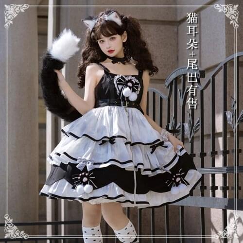 STOCK Cat Boxing Jsk Halloween Ball Cosplay Sweet Cool Lolita Dress Hot Girl Punk 2021 New