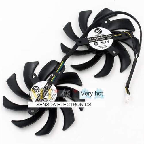 Original For Dylan R9 280X 3G Graphics card cooling fan Temperature Dual Fan PLD09210D12HH