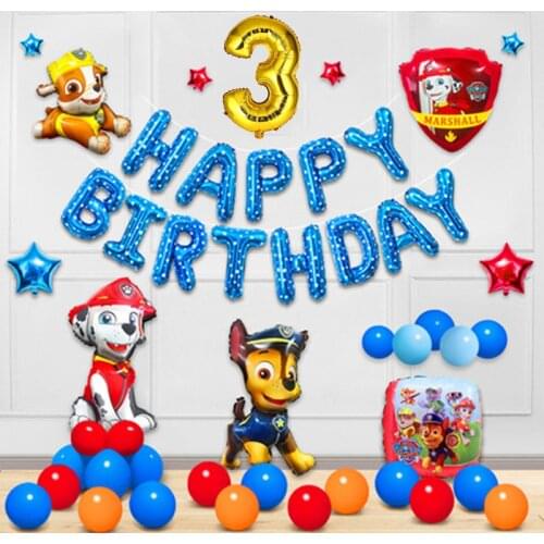 Paw Patrol Birthday Foil balloons kids Room Party Deco Puppy Chase Skye Rubble Figure Ballons Boys Girls Gifts Toy Set For Child