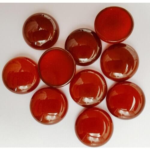 16MM Red Carnelian Stone Round CAB GEM Cabochon Jewelry Bead (10 pcs/lot) H238