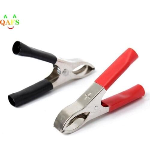 Hot sale 2Pcs 30A 75mm Crocodile Car Caravan Van Battery Test Lead Clips Best Promotion Alligator Clips