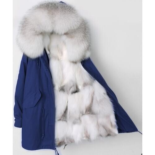 2020 New Fashionable Woman Plus Size Thick Warm Jackets and Coats Real Fox Fur Coat Winter Women Parkas Streetwear