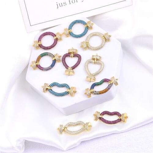 5 Pcs\lot DIY Fastener Clasps For Jewelry Making Cubic Zirconia Charm Dragon Claw Button Connectors Handmade Jewelry Accessories