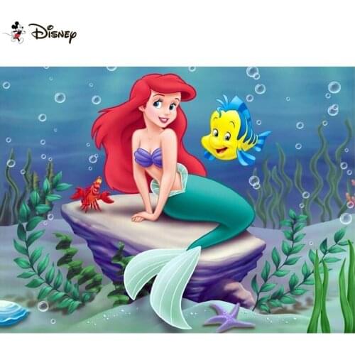 Disney Square/Round Drill 5D DIY Diamond Painting "Cartoon mermaid" Embroidery Cross Stitch Full Rhinestone Decor A30876