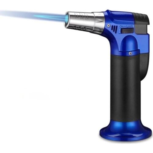 Large Firepower Gas Kitchen Lighter Torch Turbo Butane Spray Gun Lighter Windproof Flame Blue Flame Cigar Outdoor Barbecue