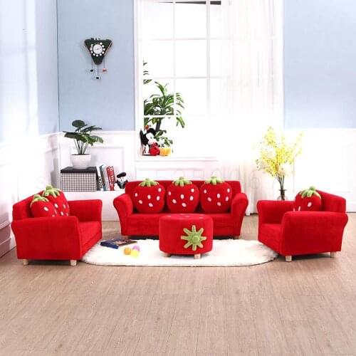 Children Room More Than Cute Cartoon Cloth Art Sofa Sofa Combination Strawberry Bring Small Couch Pillow Kindergarten Baby