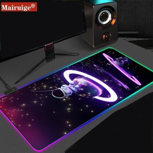 Mairuige Universe Spaceman Mouse Pad Player Table Mat Large LED RGB XL XXL Computer Game Player Peripherals and Adult Mouse Pad