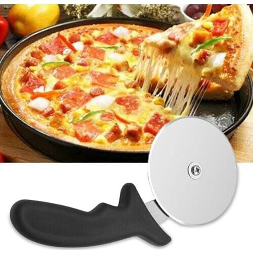 Design Multifunctional Wheel Super Sharp Cake Pizza Cutter Slicer with Handle Pizza Wheels Scissors Cake Tools Baking Tool