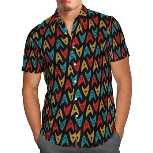 Red&Blue Pattern 3D Beach Hawaiian 2021 Summer Men Shirt Short Sleeve Shirt Streetwear Oversized 5XL Camisa Social Chemise Homme