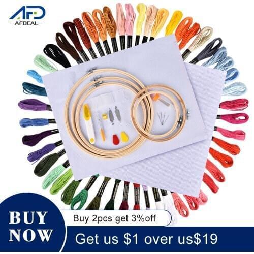 50/100 Colors Skeins Embroidery Pen Needle Set Thread Punch Stitching Knitting Kit Women Mom DIY Sewing Accessories With Tweezer