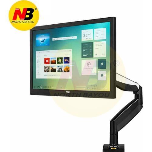 NB F85A Desktop Mechanical Spring Full Motion 22-32 inch Monitor Holder Mount Arm with Two USB Ports Bracket Loading 2-8kgs