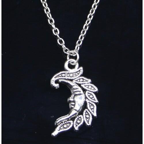 New Fashion Necklace 27x17mm moon Pendants Short Long Women Men Colar Gift Jewelry Choker