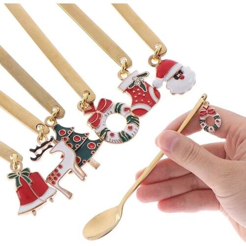 New Metal Merry Christmas Spoons Xmas Party Tableware Ornaments Christmas Decorations For Home Table Navidad Noel Gift