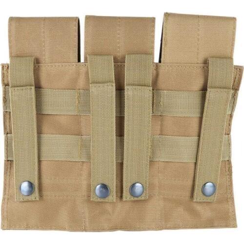 Hunting Airsoft Outdoor Molle Tactical Triple Mag Magazine Pouch Pistol Handgun Shooting Vest Tool Dump