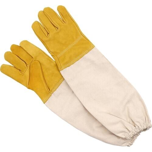 M/L/XL Bee Gloves Sheepskin Anti-bee Beekeeping Tools For Beekeeper Protective Glove Canvas Beekeeping Equipment