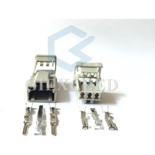 2 Sets 3 Pin 6098-0242 Automotive Electrical Power Plastic Cable Holder Wire Connector Reversing Light Socket For Honda