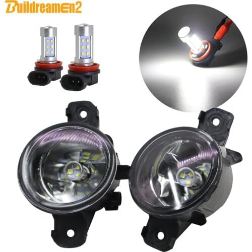 Fog Light Assembly Car Right + Left LED Fog Lamp DRL H11 12V For Renault Laguna Clio Koleos Modus Thalia Master Espace VelSatis