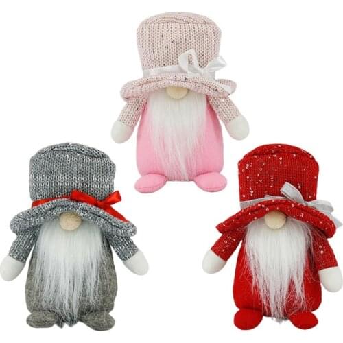 Christmas Gnome Plush Decorations Handmade Swedish Tomte Scandinavian Santa Elf Ornaments Home Restaurants Office Decor N0PA
