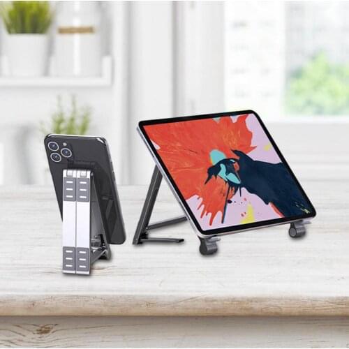 NBDZJ 3 IN 1 Mini Folding Laptop Stand For Mobile Phone Tablet Stand Aluminum Alloy Adjustable Non-slip Notebook Bracket For Mac