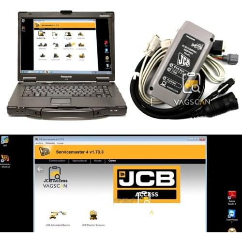 Toughbook CF52 CF-52 diagnostic tool for JCB Electronic Service Tool JCB ServiceMaster Data Link Adapter DLA