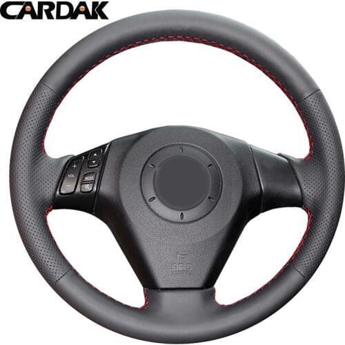 Hand-Stitched Black Artificial Leather Car Steering Wheel Covers for Mazda 3 Axela 2004-2009 Mazda 5 Mazda 6 Atenza Mazda MPV
