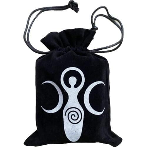 13x18CM Velvet Moon Phase Tarots Storage Bag Tarot Cards Mini Drawstring Package Case Soft Lightweight Board Game Storage Bags