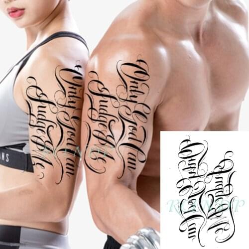 Waterproof Temporary Tattoo Sticker Sentence "only God Can Judge Me" Symbol Tatto Flash Tatoo Fake Body Art for Women Man