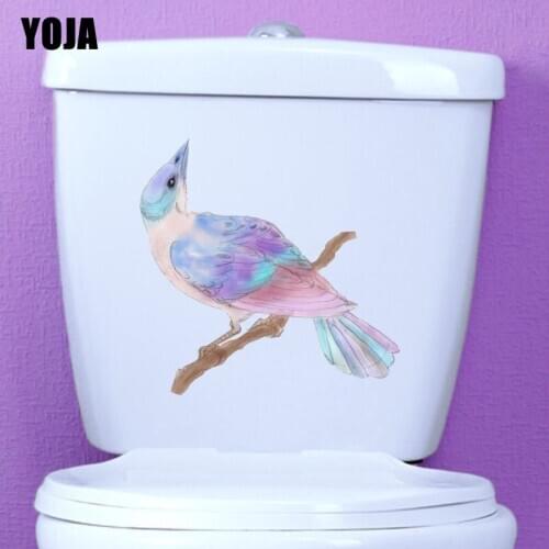 YOJA 23.1X22.6CM Cute Birds Living Room Home Decor Toilet Sticker Wall Decal T3-1208