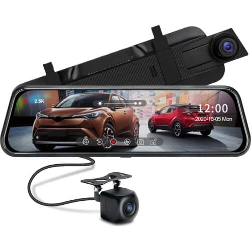 Mirror DVR Car Video Recorder Ultra HD 2.5K Dash Cam Registrar 1080P 10-Inch Rear View Camera Night Vision Vehicle Black Box
