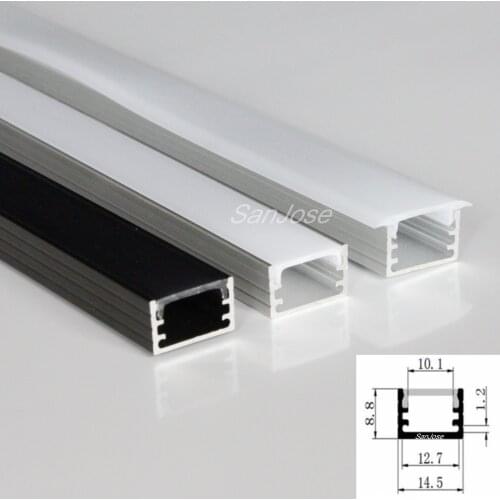 20m (20pcs) a lot, 1m per piece, black aluminum profile for led strip light with black/milky/clear cover