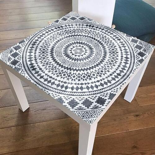 55*55CM Mandala Style PVC Table Stickers For Cafe Bar Self-adhesive DIY Desk Renovation Decal Waterproof Tablecloth Covers Decor