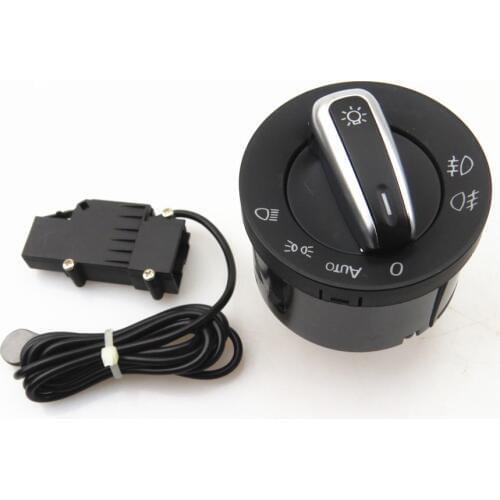 FHAWKEYEQ AUTO Chrome Headlight Switch Sensor Socket Module For VW Golf MK7 5GG 941 431 D 5GG941431D