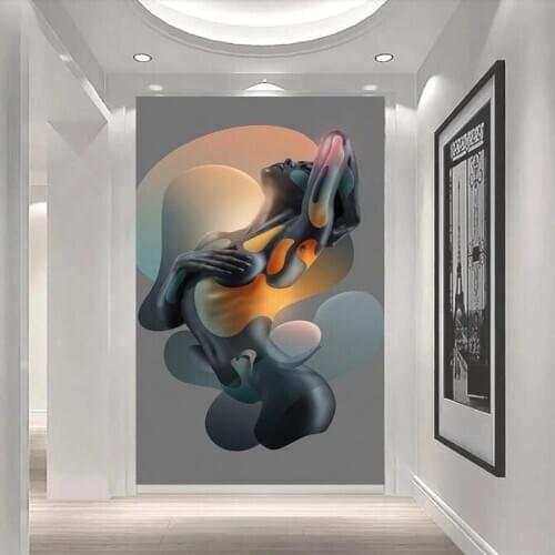 Custom large 3D wallpaper mural Nordic minimalist modern abstract illustration hand painted beauty decorative wallpaper mural