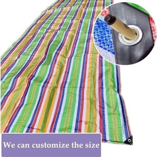 Rainbow Color 3x3m/4x4m Rainproof Tarpaulin Cloth Sunshade Tarp Ground Sheet Camping Lightweight Tarp Boat Car Truck Canopy