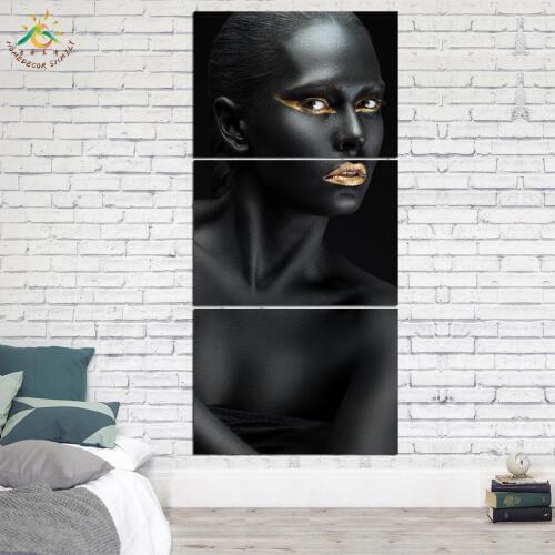 Make Up Black Fashion Picture And Poster Canvas Painting Modern Wall Art Print Pop Art Wall Pictures For Living Room 3 PIECE