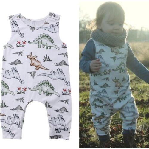 Newborn Toddler Baby Boy Girl Dinosaur Romper Jumpsuit Playsuit Clothes Outfits
