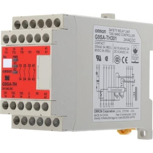 G9SA-TH301 AC/DC24 G9SA-TH 24 V ac/dc Safety Relay Dual Channel With 3 Safety Contacts and 1 Auxiliary Contact