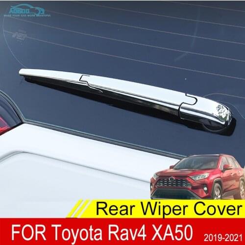 Chrome For Toyota Rav4 2021 2020 Rear Wiper Cover Trim Rain Visor Strips Exterior Decoration Window Windshield Accessories