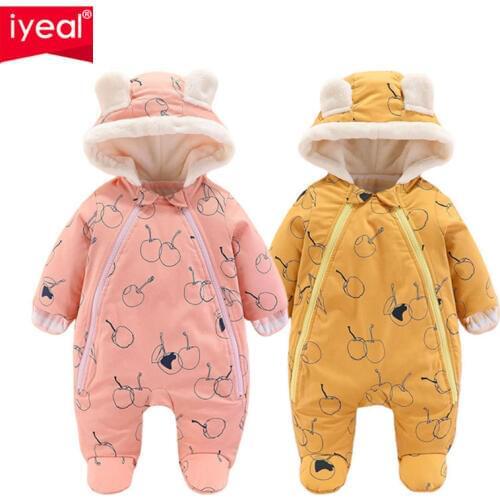 IYEAL Winter Fleece Baby Rompers Long Sleeve Newborn Coat Jumpsuit Baby Clothes Boy Girl Clothing Soft Infant Warm Overallst