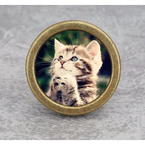 Little Cat Knobs Drawer Dresser Knobs Handmade Kids Cupboard Pulls Handle Chic Kitchen Cabinet Knobs Furniture Hardware