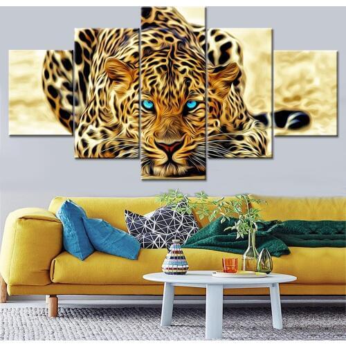 Modular HD Framework Canvas Printing Modern Art Animal Cheetah Decorative Living Home Room Wall Painting Poster Pictures