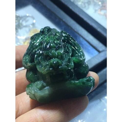 Real 7A Myanmar jade Hand-Carved jade guan yin emperor green jade pendant jade necklace pendants men jewelry woman