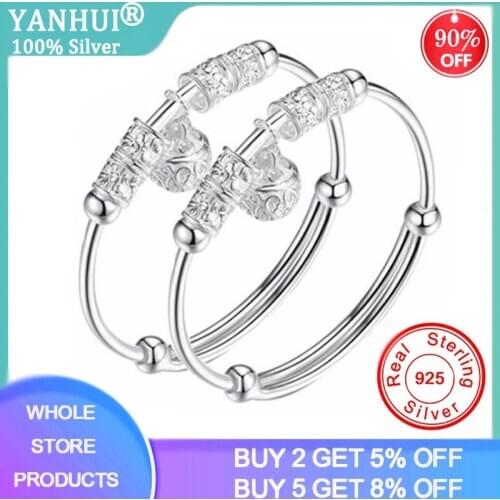 Not Allergic 100% Original 925 Sterling Silver Bangle Bracelets For Baby Child Girl Birthday Gift Charms Beads Bracelet ZBH284